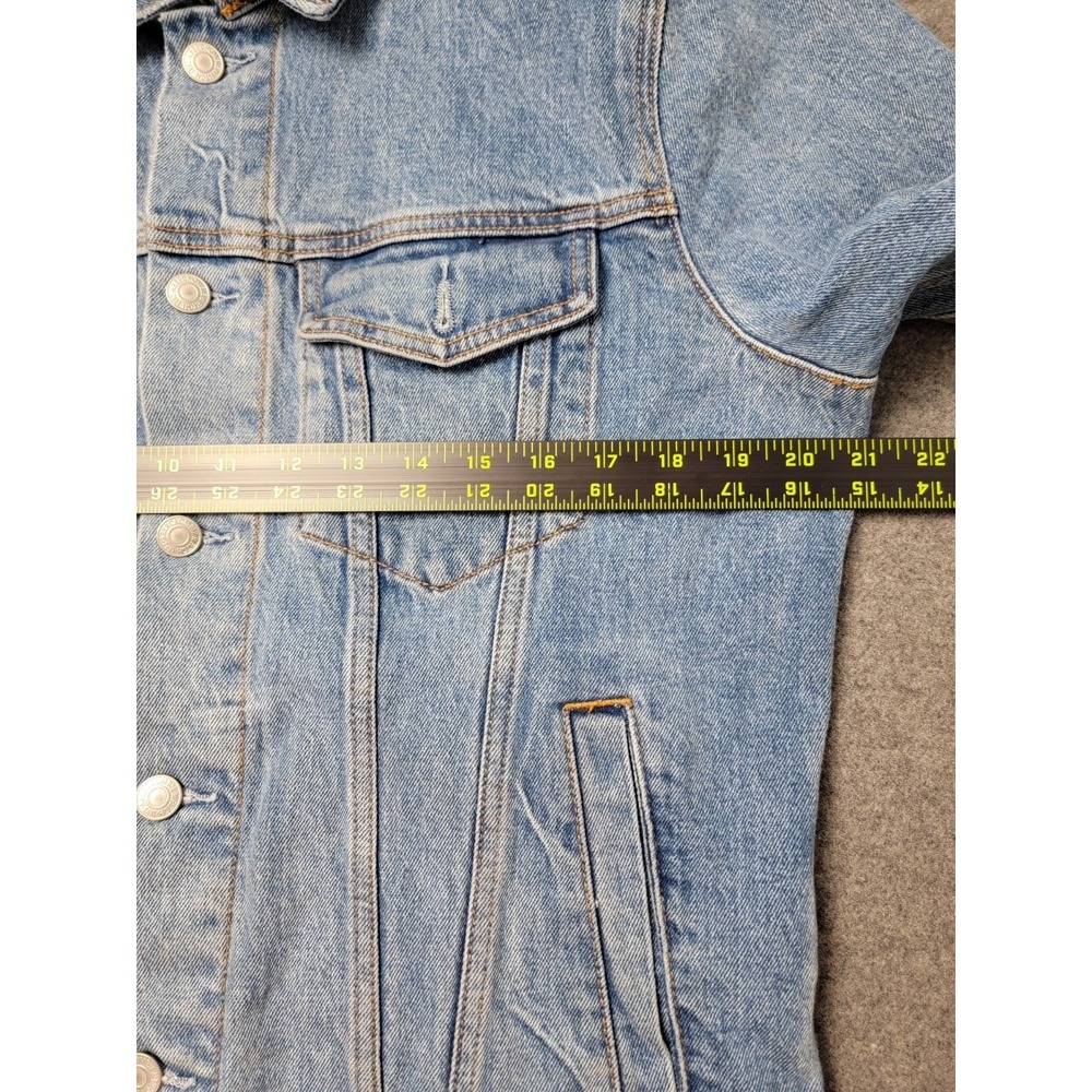 Abercrombie & Fitch Denim Jacket Womens M Light Wash Stretch Trucker Jean - Picture 4 of 8